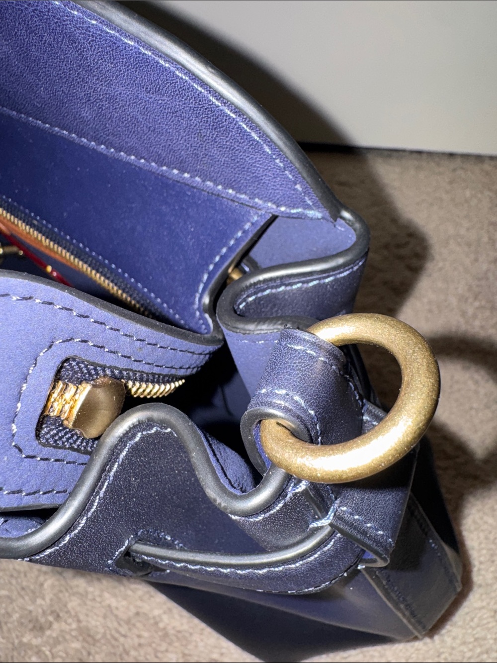 Coach Navy Leather Satchel - Picture 7 of 15